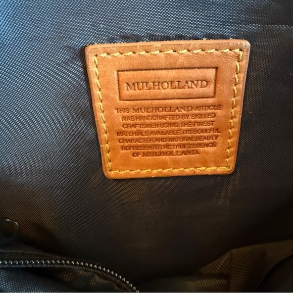 Mulholland Tan and Brown Laptop Bag with Canvas and Leather Design - Picture 5 of 7